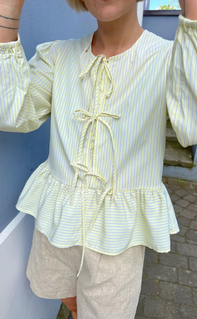 Mulieres Bluse - Ella - Yellow Striped