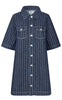 Global Funk Kjole - Mira-G - Navy Pinstripe