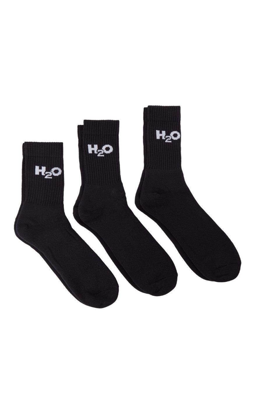 6: H2O Strømper - 3-Pack  - Black