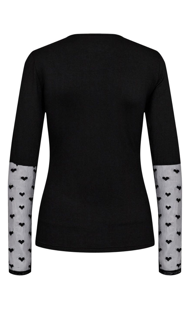 Liberte Bluse - Isa Ls Lace Sleeve - Black Heart