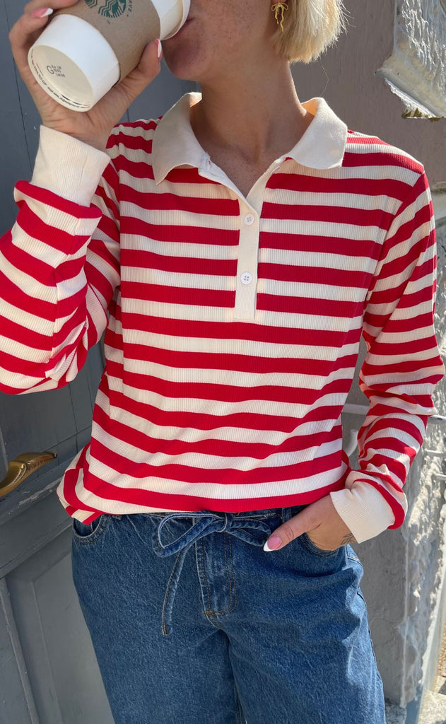 Mulieres Polo - Agnes - Red Striped