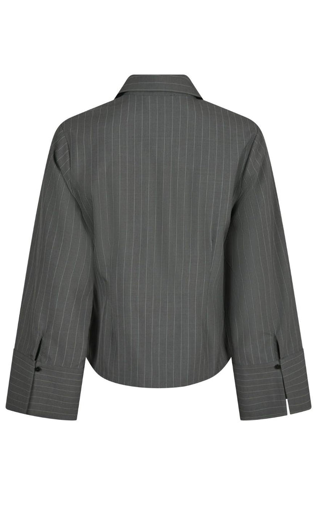 Neo Noir Bluse - Rosa Pinstripe - Grey