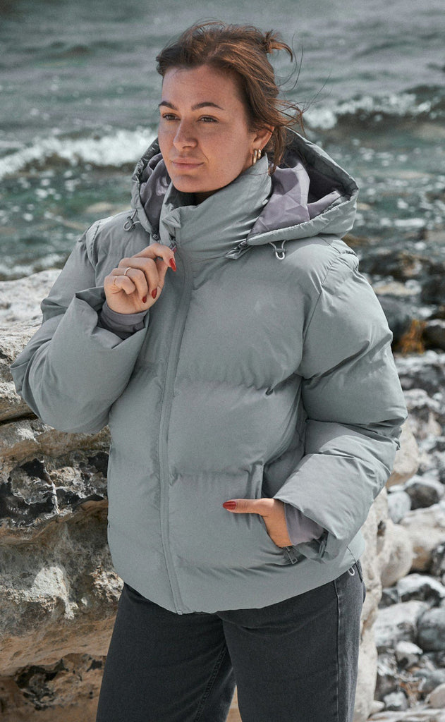 Neo Noir Jakke - Fox Puffer - Light Grey