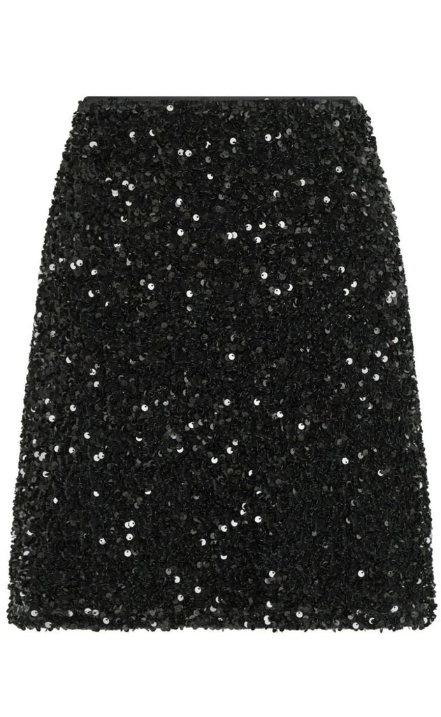 Neo Noir Nederdel - Miva Velvet Sequins - Black