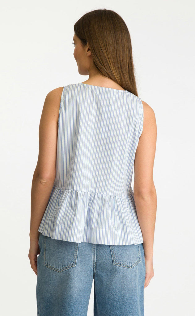 Neo Noir Top - Manja Stripe - Light Blue