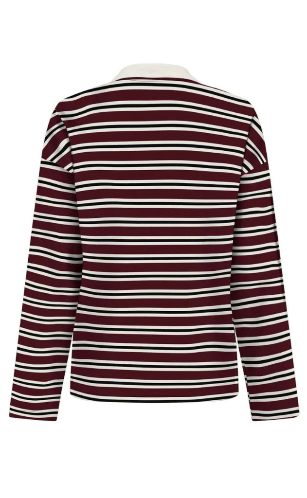 ONLY Polo - Lara Stripe - Cabernet Black/White