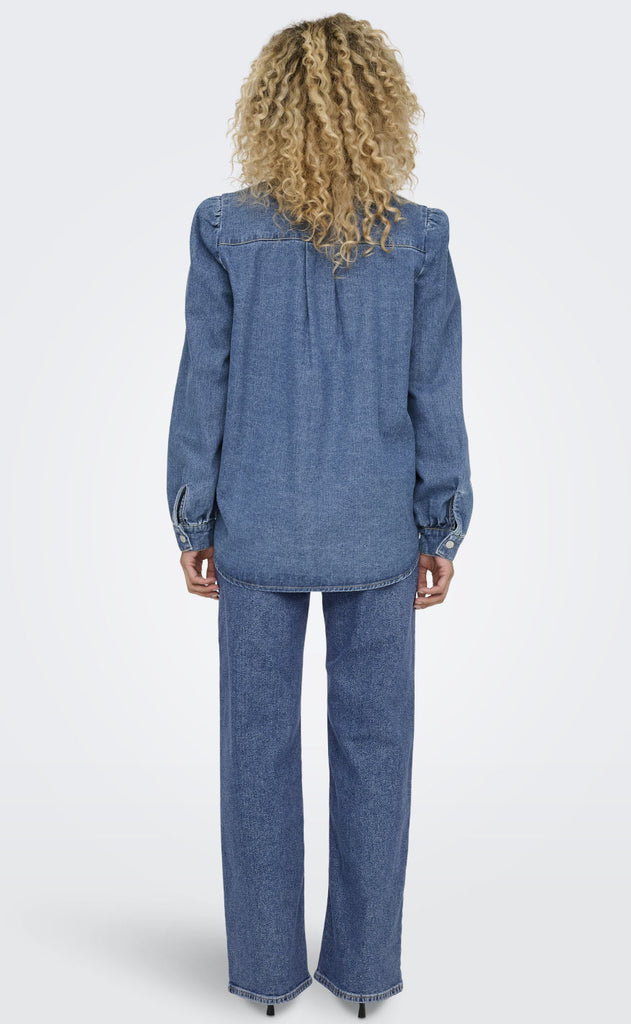 ONLY Skjorte - Belle - Medium Blue Denim