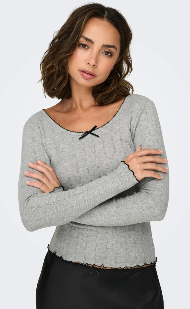 ONLY Top - Tenna - Light Grey Melange