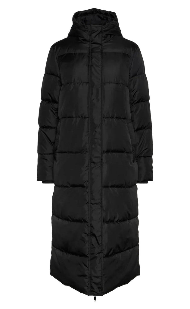 Pieces Jakke - Maddie Long Puffer - Black