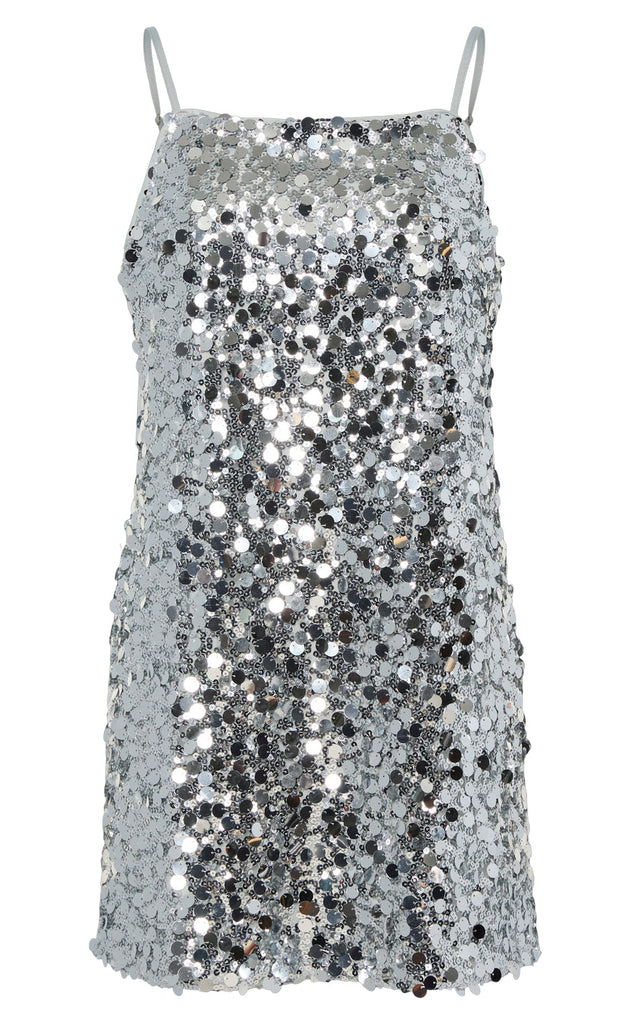 Pieces Kjole - Disco - Silver Sequins