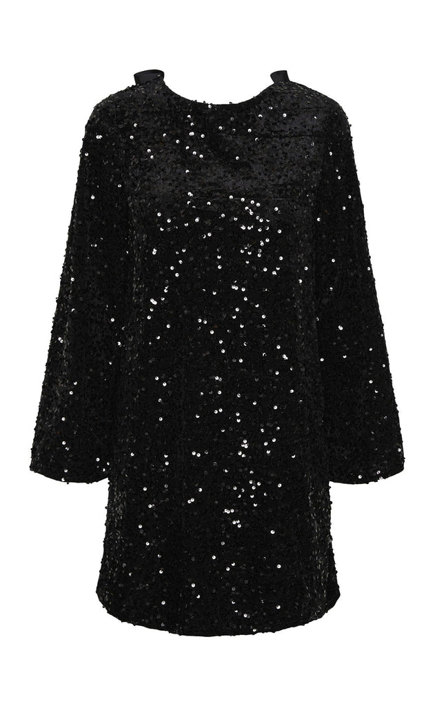 Pieces Kjole - Kam - Black Silver Sequins