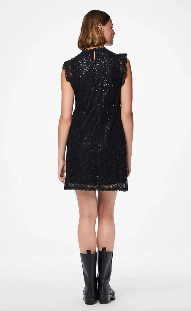 Pieces Kjole - Olline SL Lace Sequins - Black