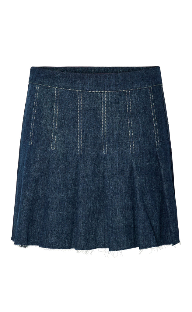 Pieces Nederdel - Fabia - Dark Blue Denim