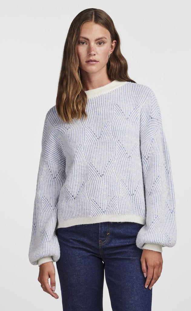 Pieces Sweater - Jenna - Whitecap Gray / Faded Denim