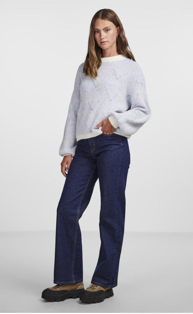 Pieces Sweater - Jenna - Whitecap Gray / Faded Denim