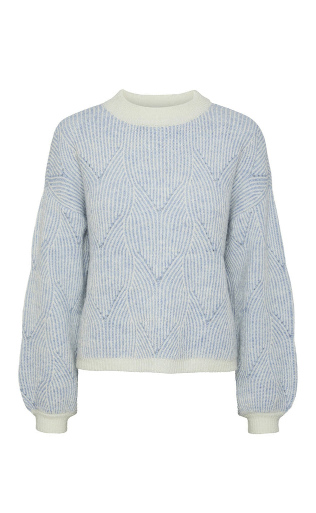 Pieces Sweater - Jenna - Whitecap Gray / Faded Denim