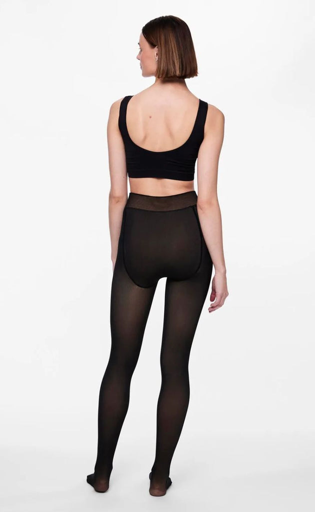 Pieces Tights - Sophie Fleece - Black/Nude