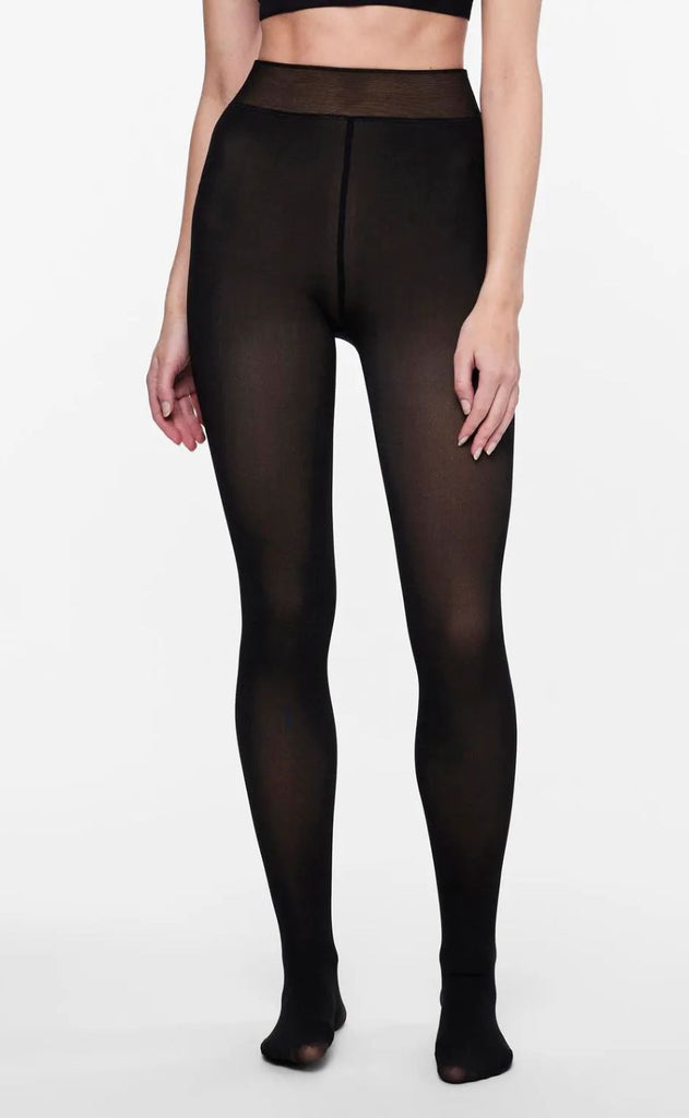 Pieces Tights - Sophie Fleece - Black/Nude