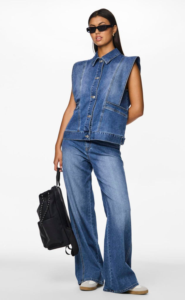 Pieces Vest - Femma - Medium Blue Denim