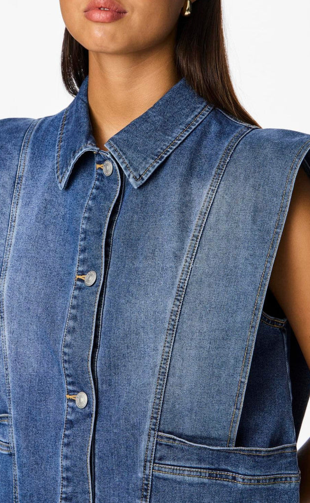 Pieces Vest - Femma - Medium Blue Denim