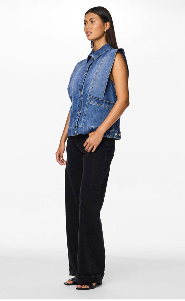 Pieces Vest - Femma - Medium Blue Denim