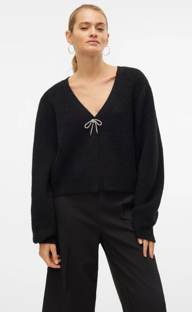 Vero Moda Cardigan - Caia - Black W. Silver Bow