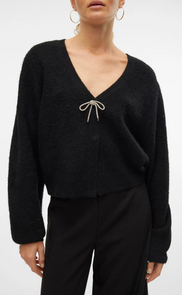 Vero Moda Cardigan - Caia - Black W. Silver Bow