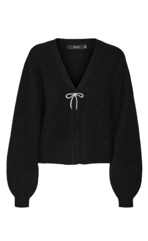 Vero Moda Cardigan - Caia - Black W. Silver Bow