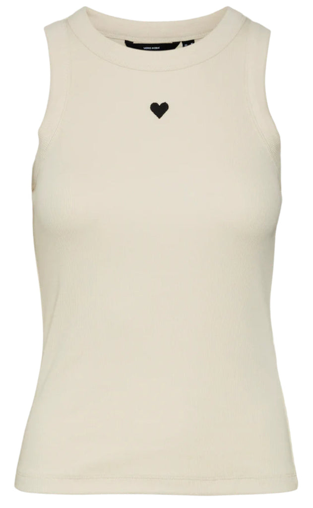 Vero Moda Top - Caia - Snow White/Black Heart