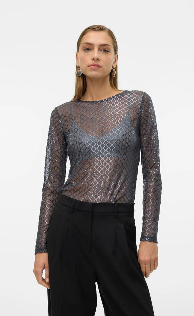 Vero Moda Top - Safine Ls - Asphalt