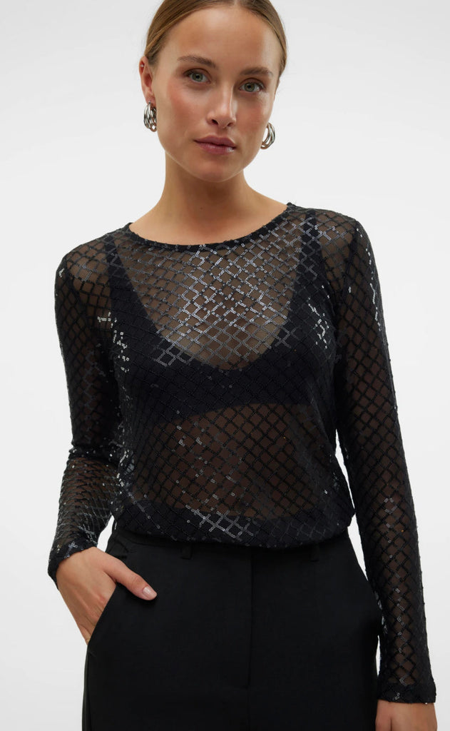 Vero Moda Top - Safine Ls - Black