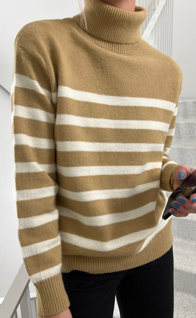 CHOSEN Sweater - Pernille - Khaki/Apricot
