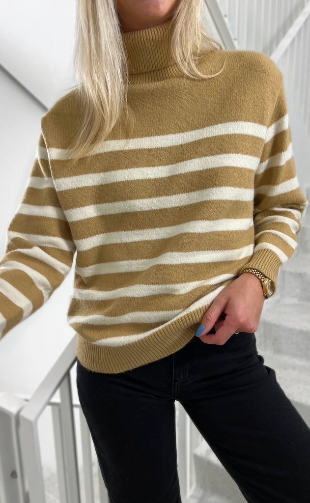 CHOSEN Sweater - Pernille - Khaki/Apricot