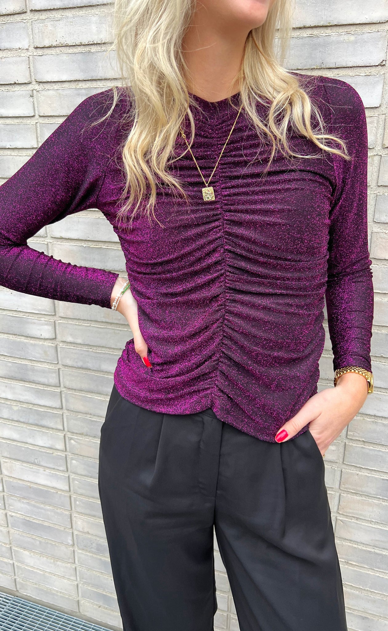 Billede af Mulieres Bluse - Lavi - Purple Glitter