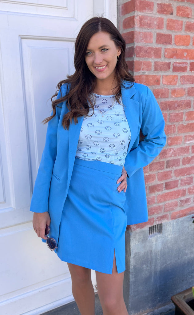 Mulieres Bluse - Malene - Blue Smiley