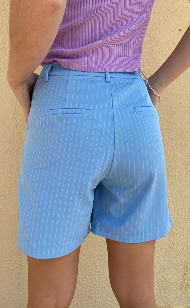 Mulieres Shorts - Loui - Blue Pinstripe